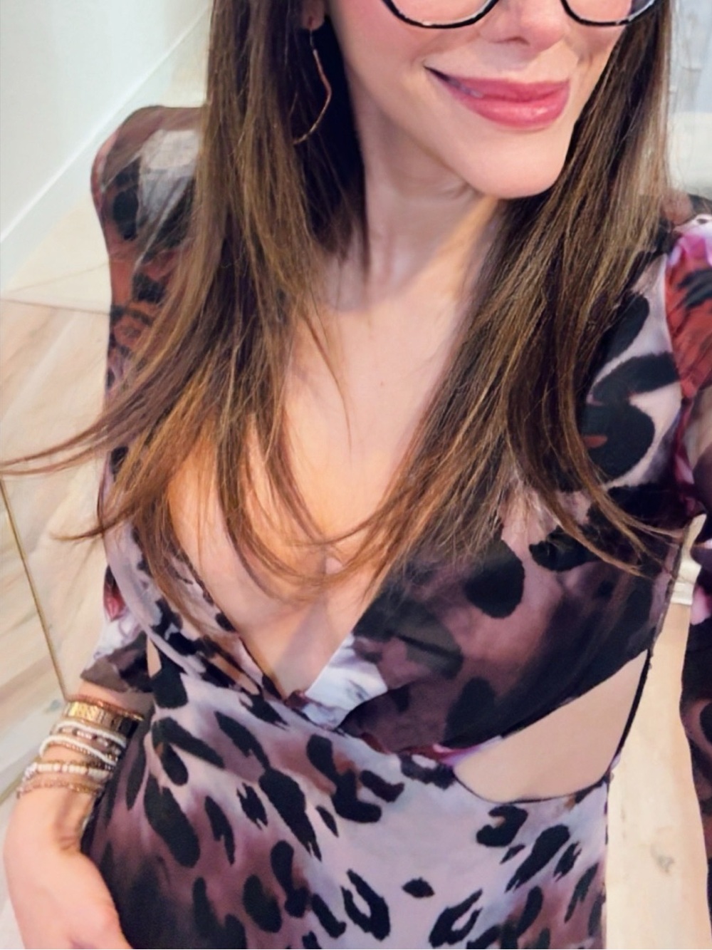 Floral & Leopard Print Maxi Dress in Blush Rose - Picture 4 of 7